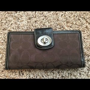 Chocolate Signature Coach Wallet